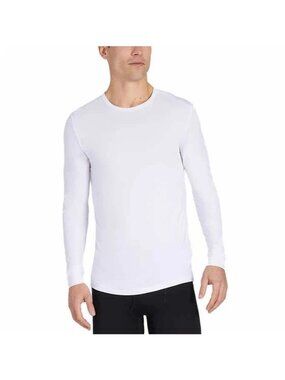 32 Degrees Heat Men's S 2-Pack Long Sleeve Crew Neck Shirts White Blue F1039